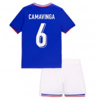 Maglie da calcio Francia Eduardo Camavinga #6 Prima Maglia Bambino Europei 2024 Manica Corta (+ Pantaloni corti)
